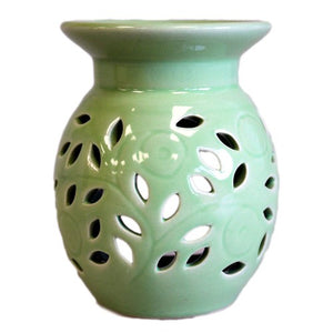 Oil burner floral green